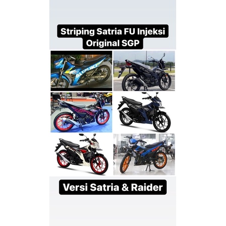 Sticker Striping Satria Fu Injeksi Biru Hitam Merah Putih Original Raider Fi