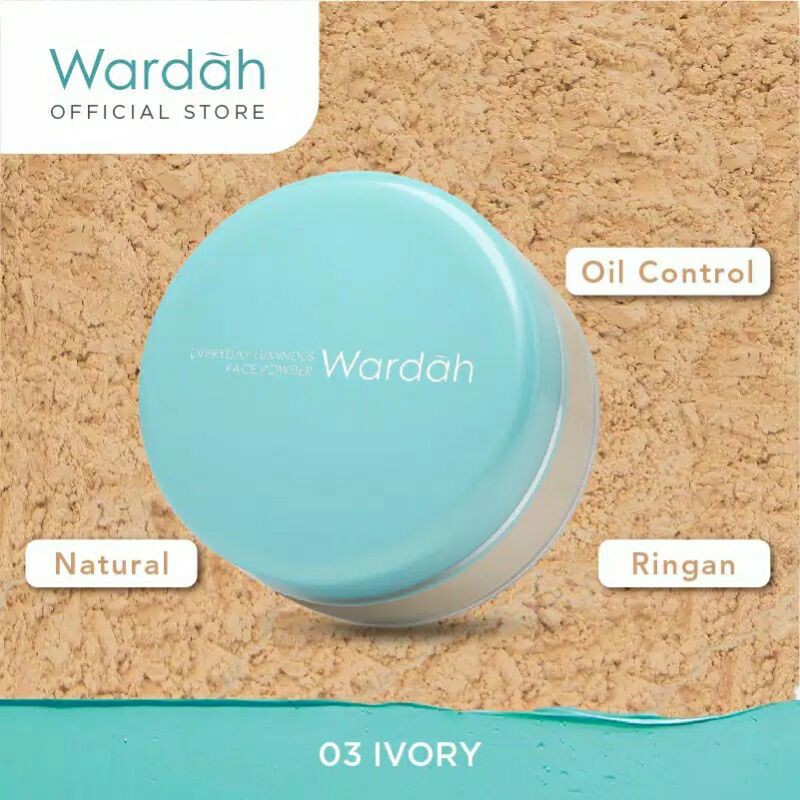 Wardah Everyday Loose Powder (bedak tabur) Luminous Face Powder Sahde 1-4 30 gr