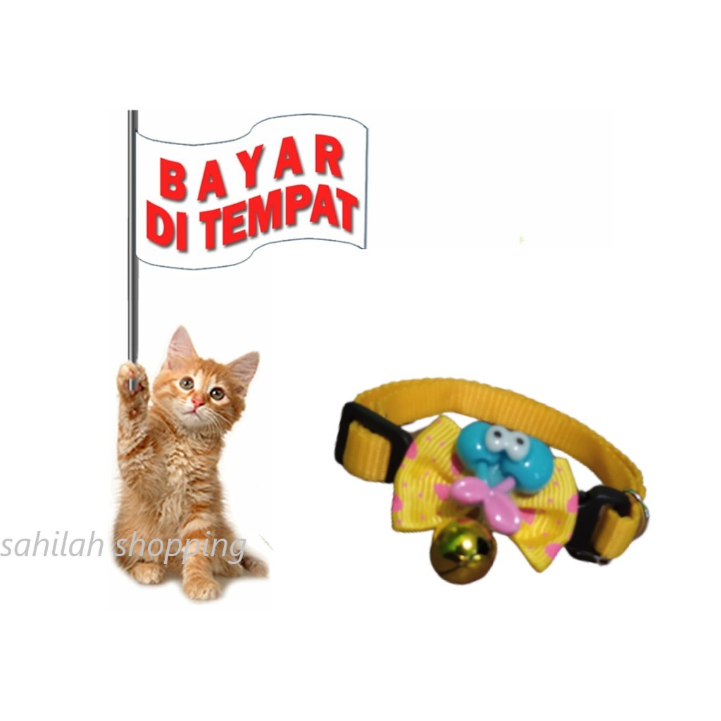 KALUNG PITA CANTIK KUCING ANJING BUNYI LONCENG WARNA WARNI