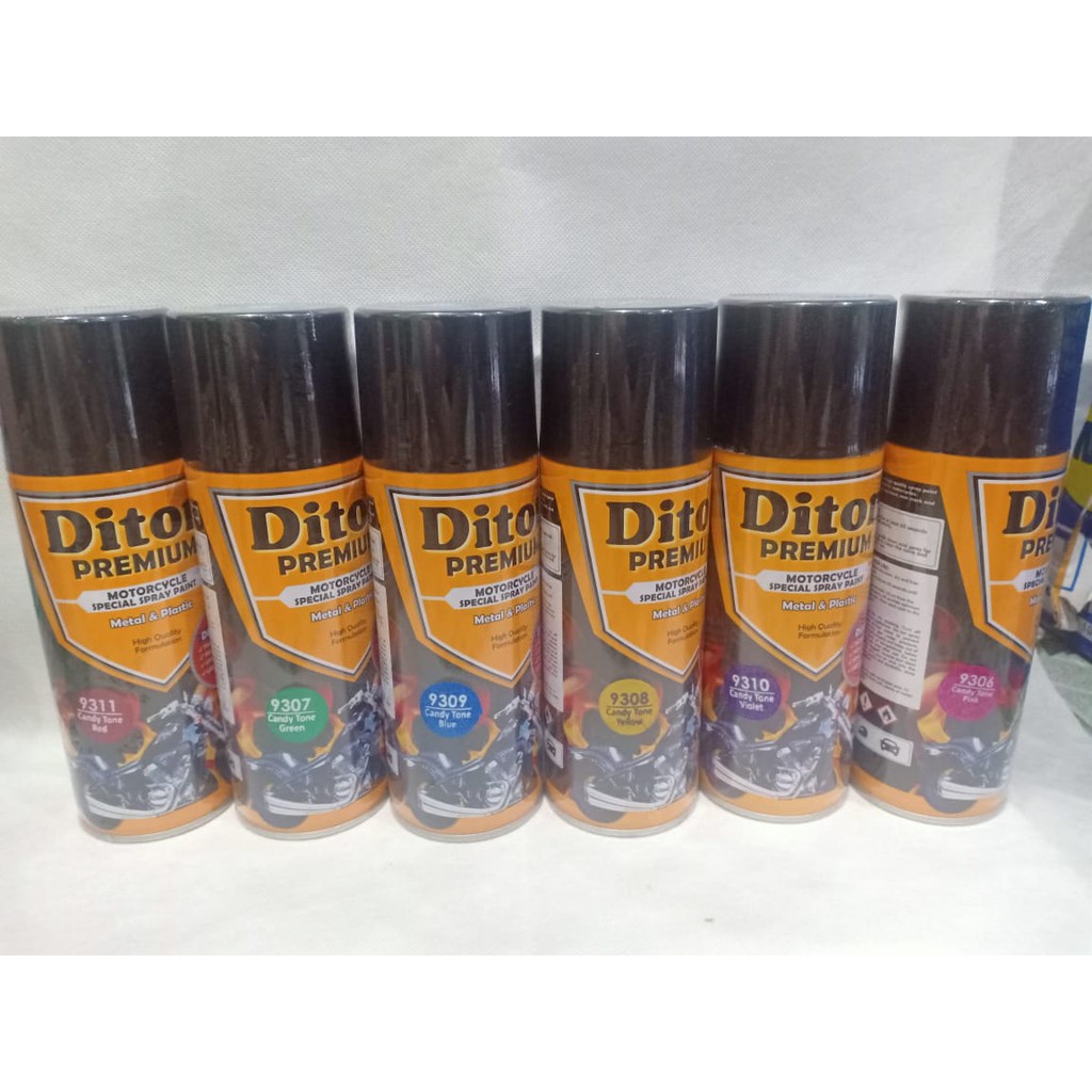 DITON Premium 400cc Pilok Pilox Cat Semprot Warna Hitam, Putih, Clear, Merah, Gold, Hijau, Grey, dll