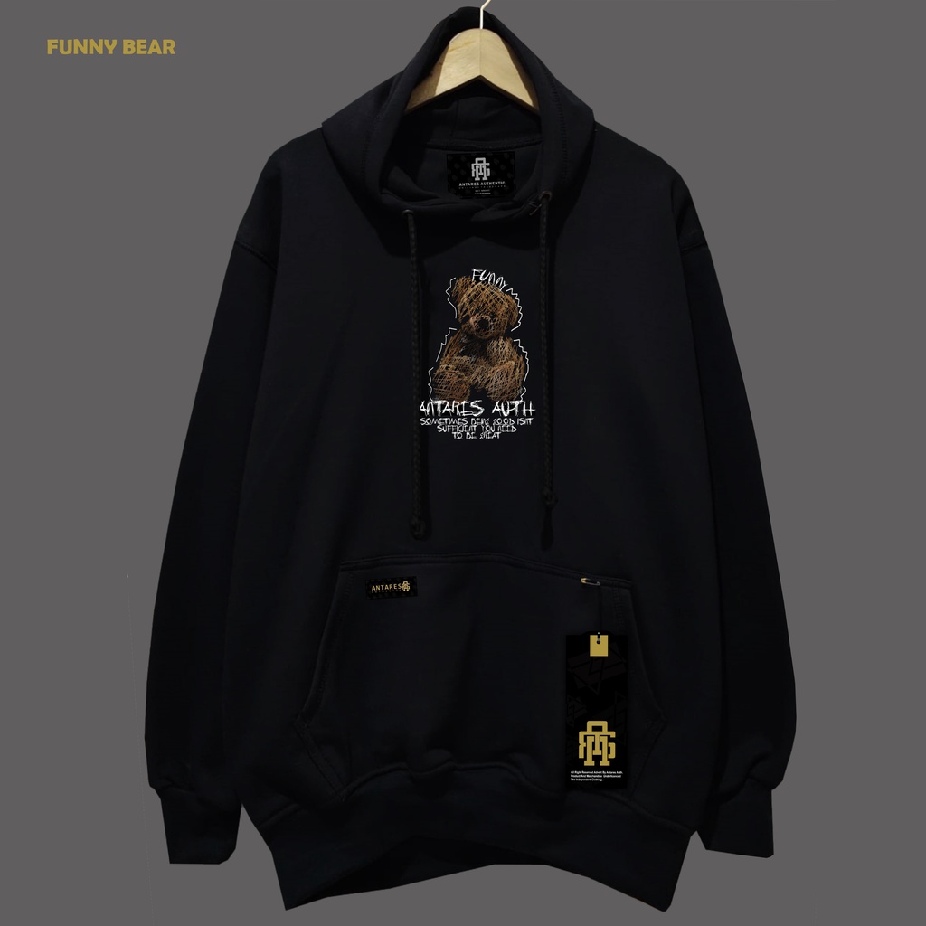 HOODIE PRIA UKURAN JUMBO XXL / HODIE PRIA UKURAN BIG SIZE FUNNY BEAR