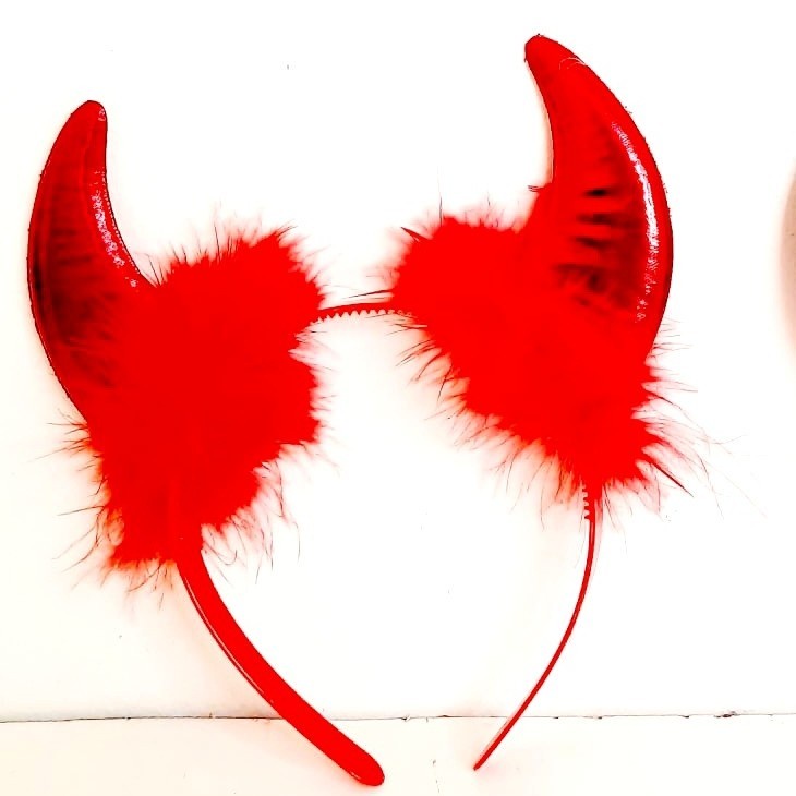 Bando Red Devil Tanduk Merah Kostum Cosplay Halloween Murah Headband