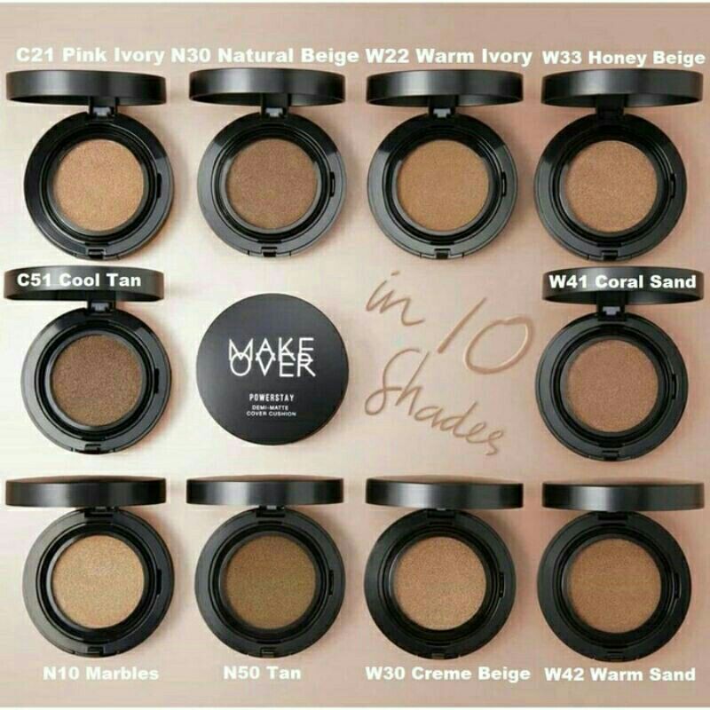 MAKE OVER Powerstay Demi-Matte Cover Cushion 15gr (BB Cushion)