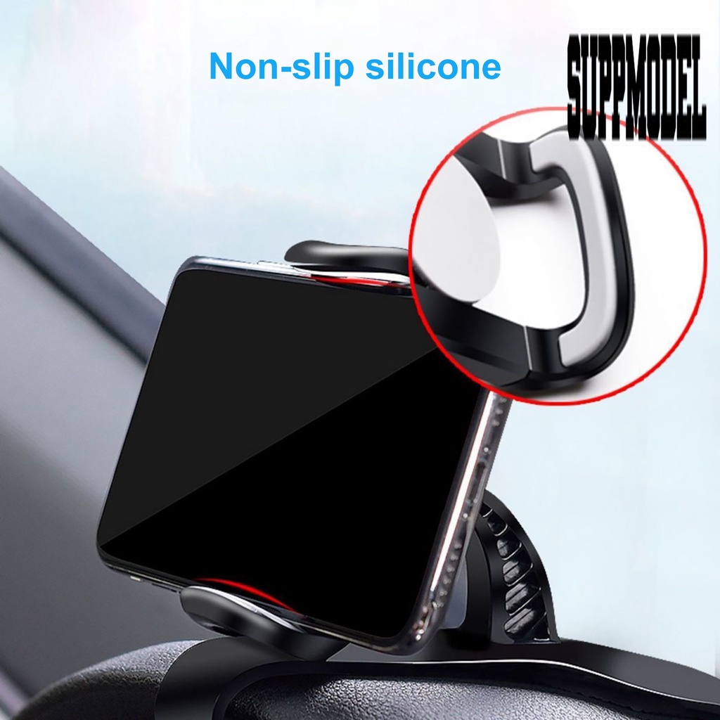 Bracket Klip Snap-in Mount Holder Handphone / Navigasi HUD Display Hitam Rotasi Untuk Mobil