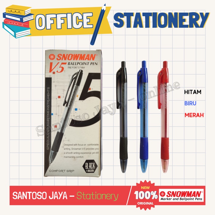 

Bolpen - Pulpen SNOWMAN V-5 - Ballpoint SNOWMAN V5 - 0.7 mm