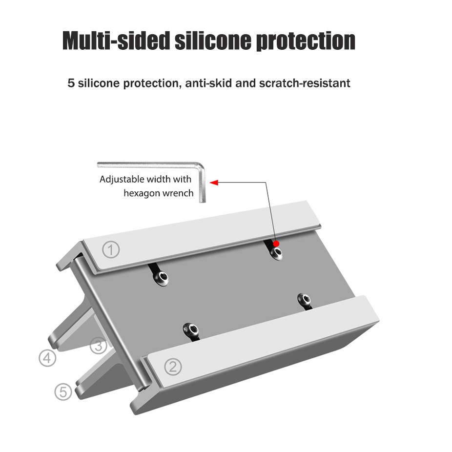 KOLMI Holder Stand Laptop Tablet Handphone Aluminium Vertical 3 in 1