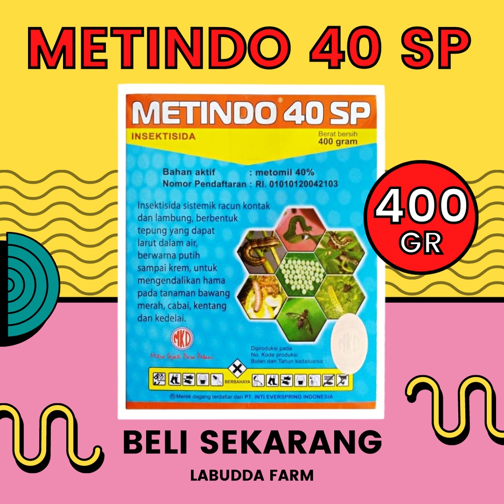 Insektisida Sistemik Metindo 40 SP Obat Pertanian Pembasmi Serangga Metomil Insektisida Racun Serang