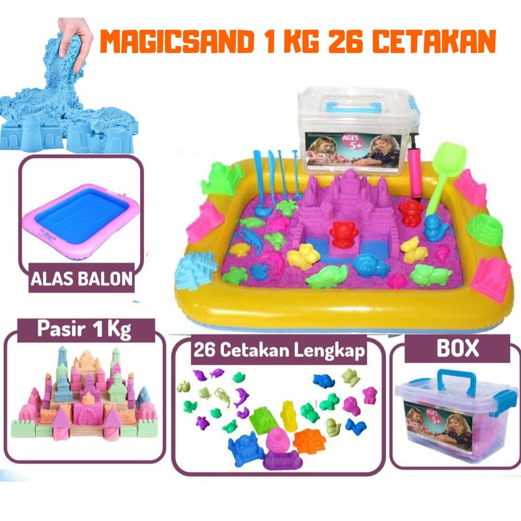 Paket Lengkap Pasir Ajaib 1 KG - Magic Sand 1Kg