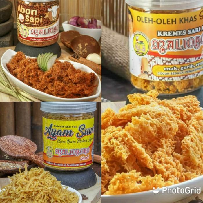 

Paket Lauk Kering Siap Saji Oleh-Oleh Khas Solo Kremes, Abon, Suwir