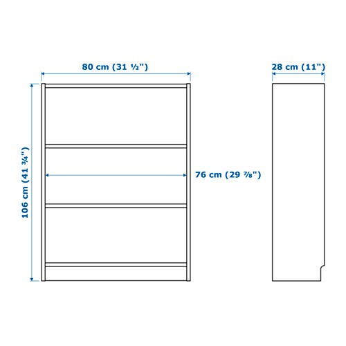 OXBERG BILLY Rak buku dengan pintu 80x30x106 cm putih