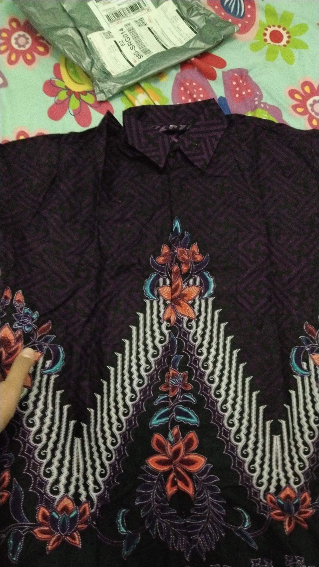 Batik Couple Keluarga Sania Ruffle Ori Ndoro Jowi Dnt Motif Pagar Ayu Ungu Terong
