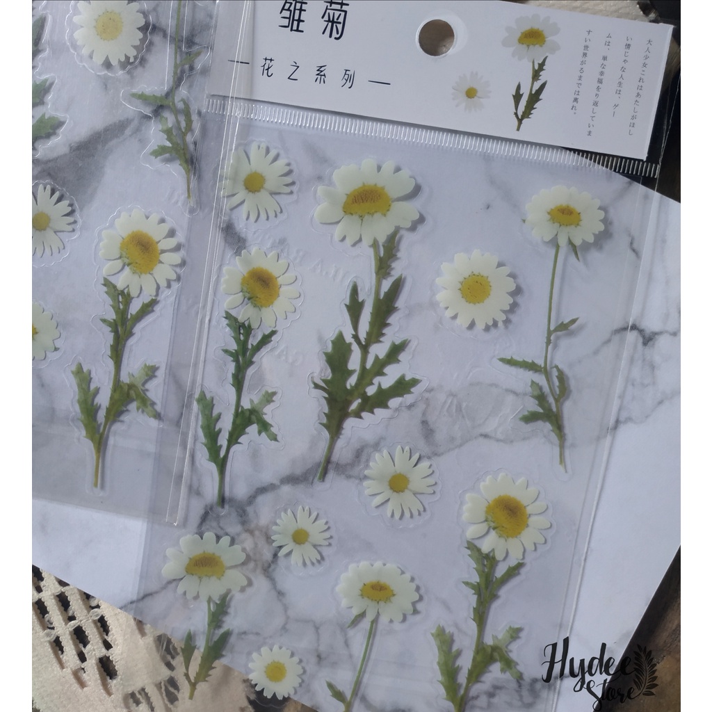 

1 lembar /deco sticker pack bunga retro / sticker journaling scrapbooking stiker deco/ ST-PBR