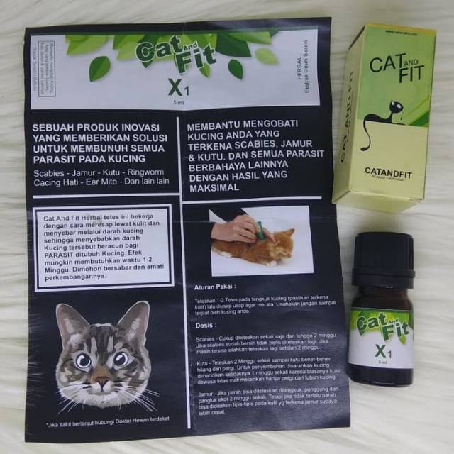 OBAT JAMUR KUTU KUCING DAN SCABIES KUCING CAT AND FIT X1 ULTIMATE