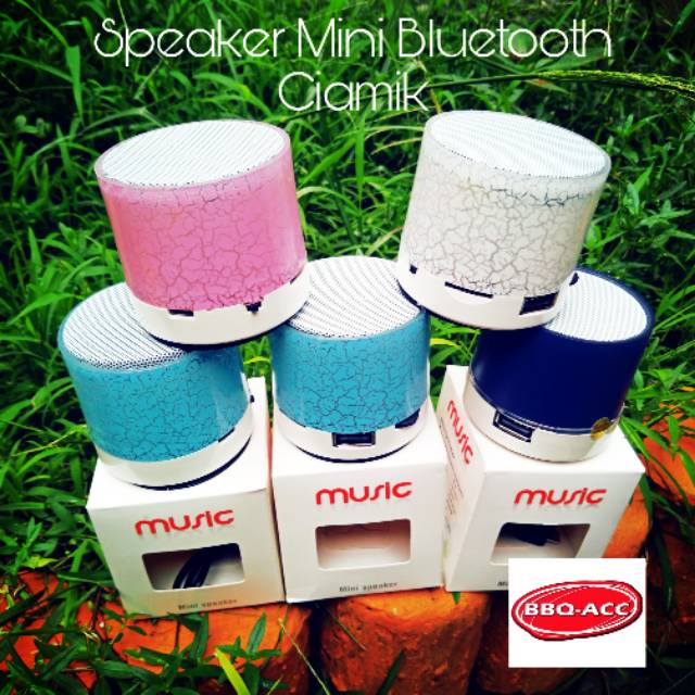 Mini Speaker Wireless Bluetooth Model Bulat Lampu Led Disco