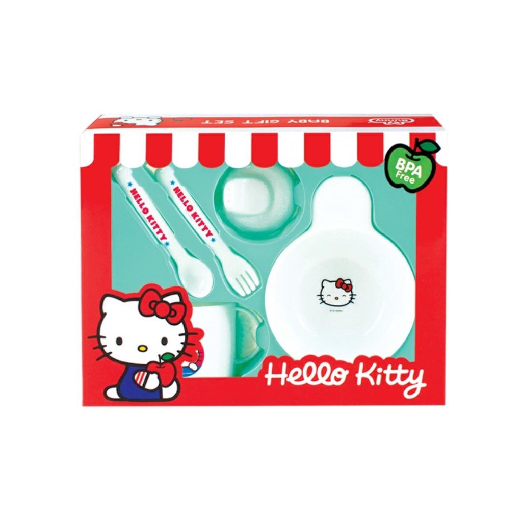 LUSTY BUNNY HELLO KITTY FEEDING SET SMALL / PERLENGKAPAN MAKAN BAYI