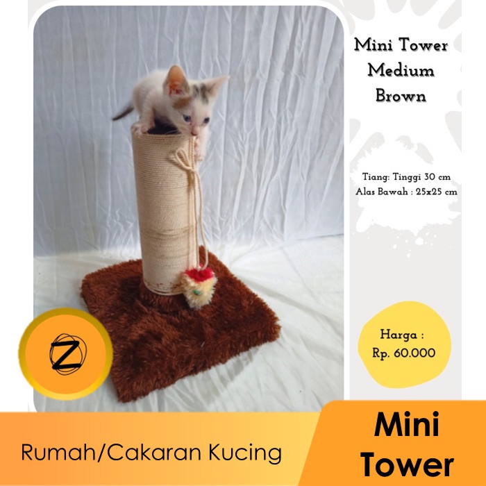 Mini Cat Tower Garukan Mainan Rumah Kucing Murah Berkualitas 