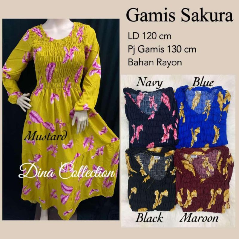 Gamis Sakura Rayon Bali