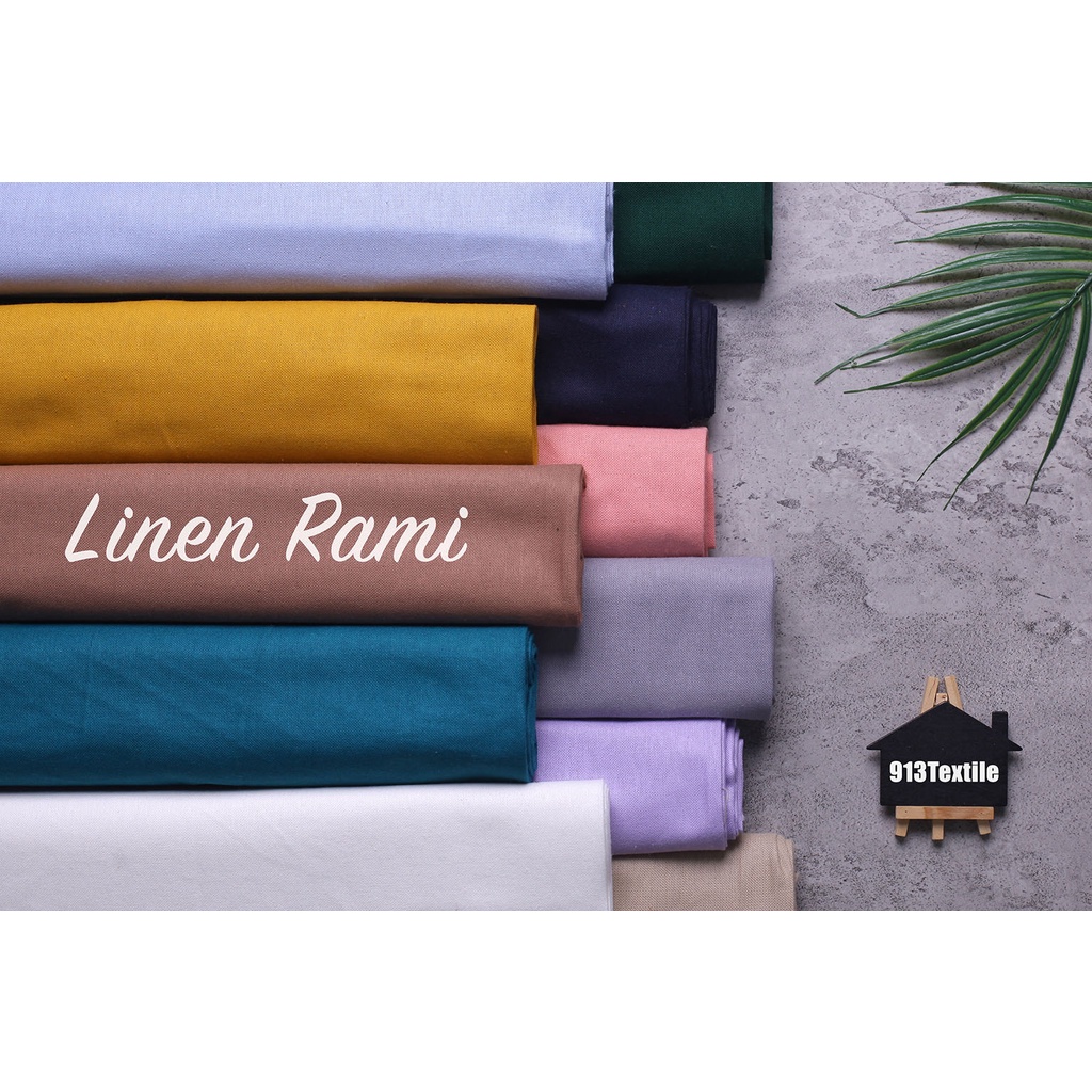 Bahan Katun Linen Rami KAHATEX Polos Lembut