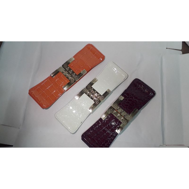 belt wanita karet dengan motif cantik.