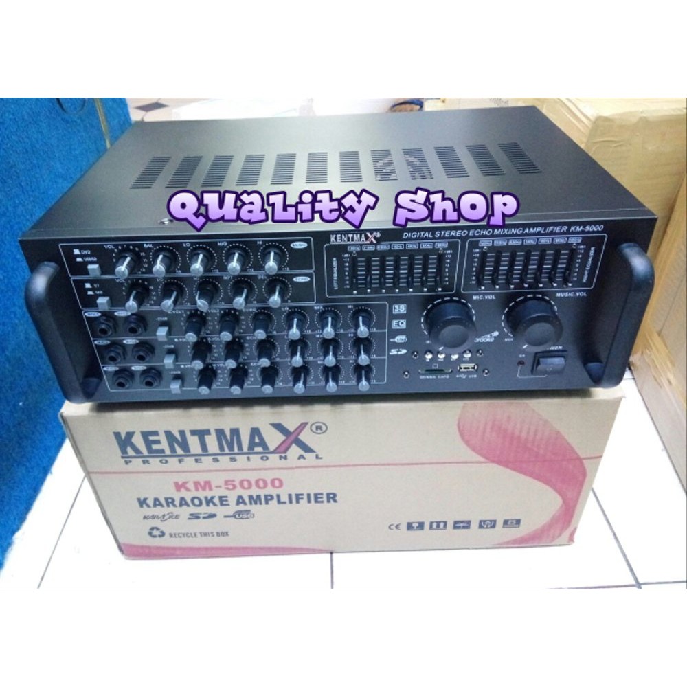 Murah  POWER MIXER 6 CHANNEL AMPLIFER KARAOKE KENMAX KM-5000 USB SD PLAYER  Terjamin