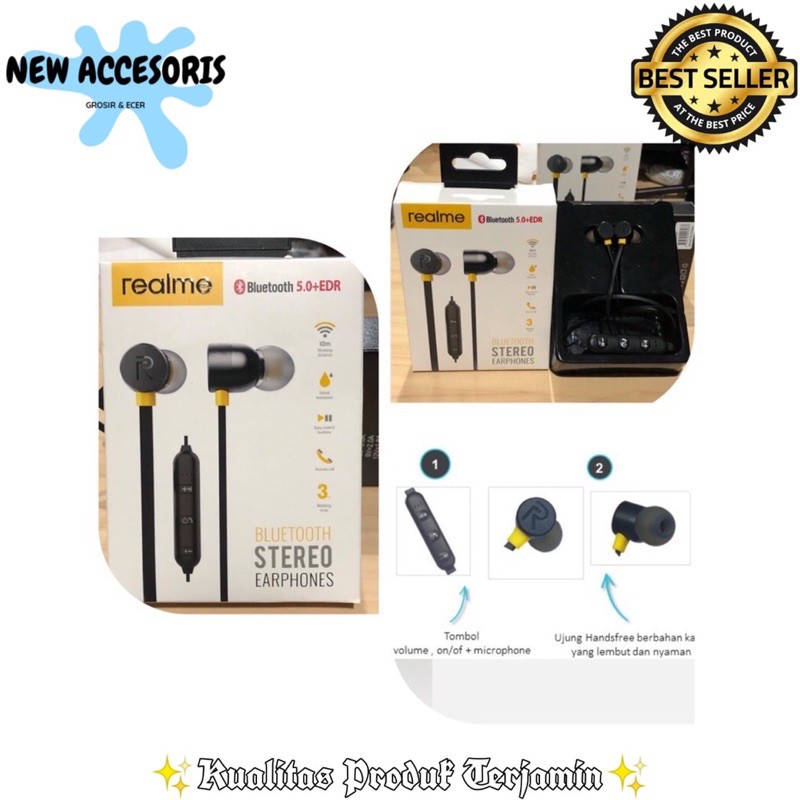 HEADSET BLUETOOTH REALME STEREO EARPHONES