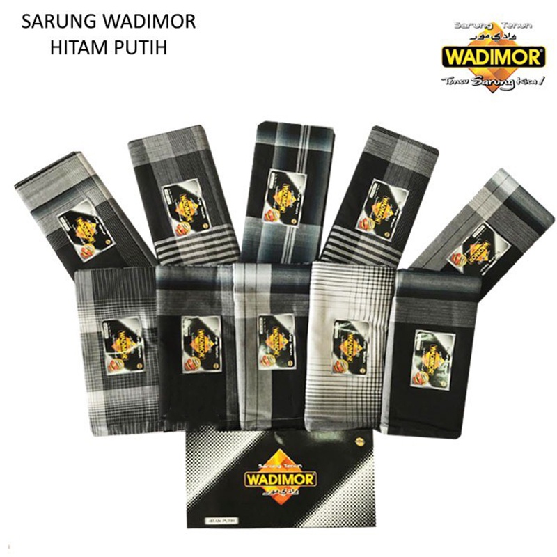 Sarung Wadimor Motif HITAM PUTIH Sarung Tenun Dewasa Satuan/ Grosir