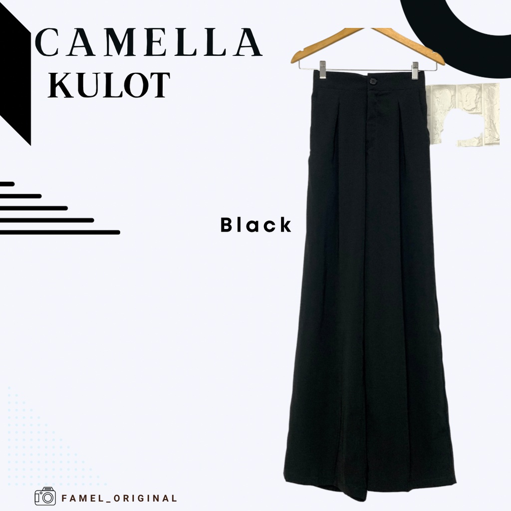 Camella Kulot Black | Kulot | Celana Kulot | Celana Kulot Wanita | Celana Kulot Highwaist | Highwais