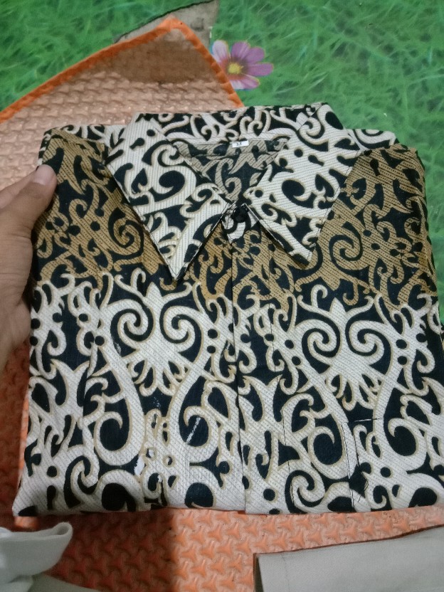 Baju Pakaian Kemeja Batik Formal Kantor Pria Laki Laki Cowok Laki2 Dewasa Lengan Panjang Murah Baru