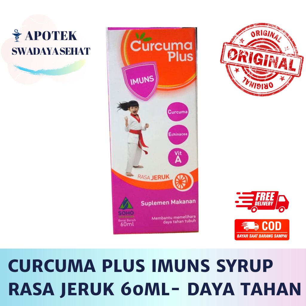 CURCUMA PLUS IMUNS SYRUP 60ML RASA JERUK - Suplemen Daya Tahan Tubuh Anak Multivitamin