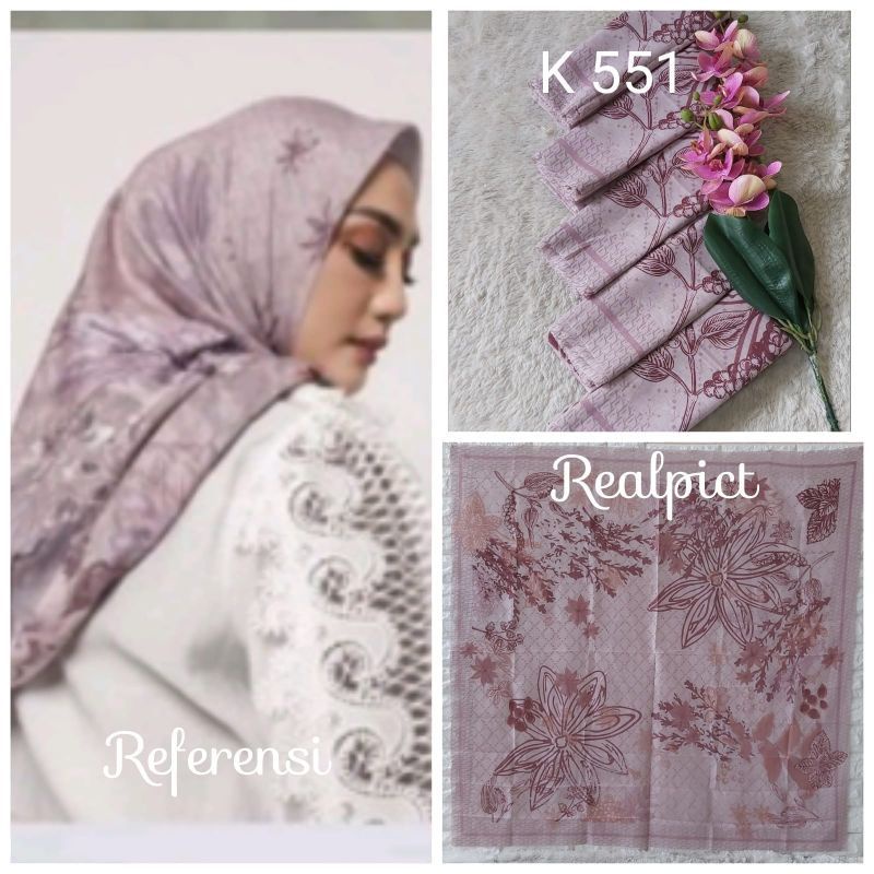 kerudung segi empat  motif voal motif lasercut denay motif voal motif premium