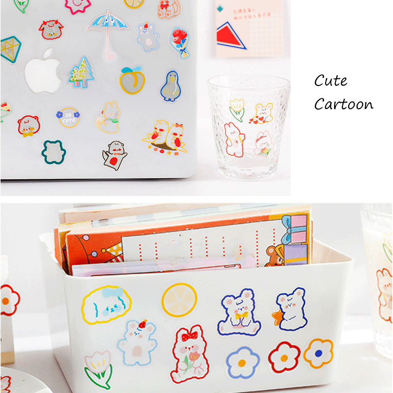 45 Pcs Spring Day Series PET Decorative Sticker Cartoon Transparent Sticker