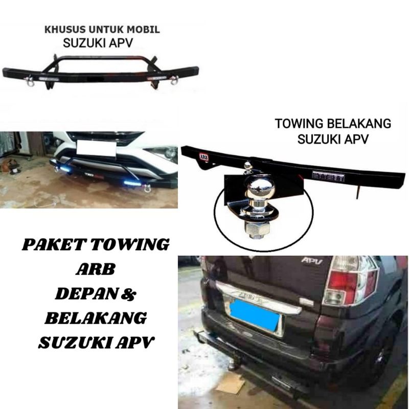 PAKET TANDUK DEPAN TOWING BELAKANG BESI BAR PELINDUNG BUMPER BEMPER MOBIL APV