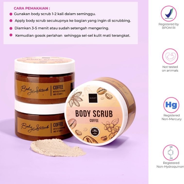 BODY SCRUB SCARLETT COFFEE BPOM 250ML