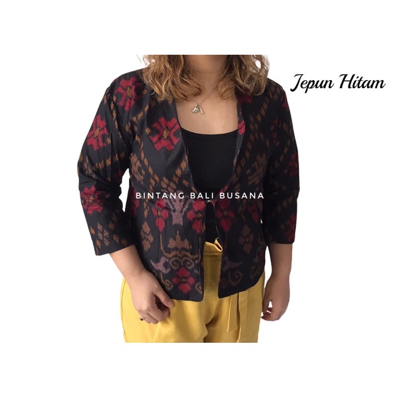 Blazer Wanita Bolero Cewek Endek Jepun Bali Katun