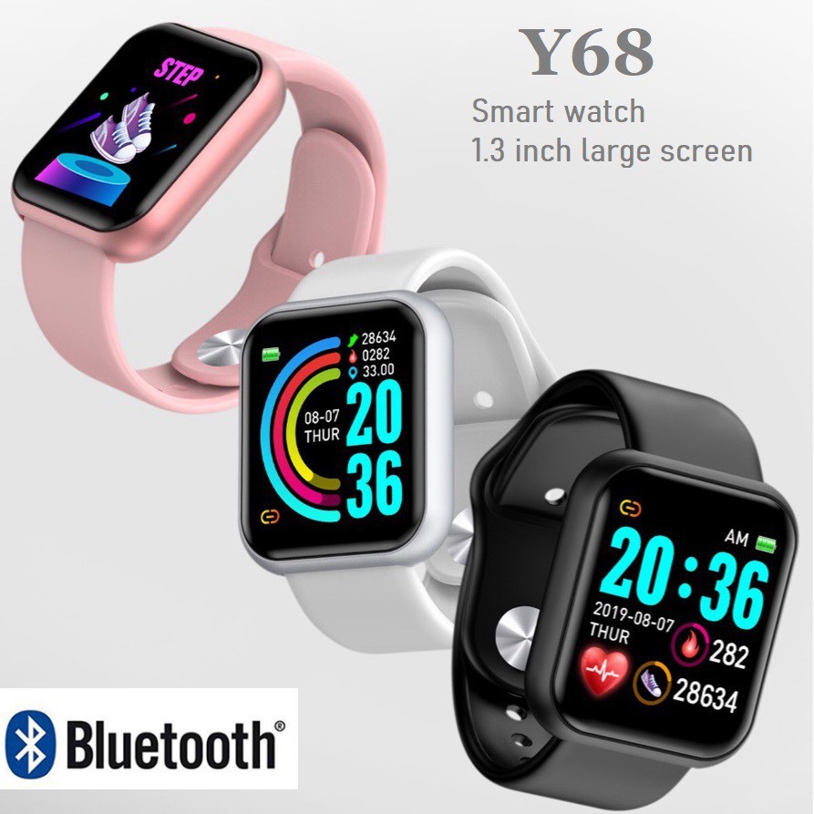 Smartwatch Y68 Jam Tangan Pria Smart watch Y68 Jam Tangan Pintar Jam Tangan Sport