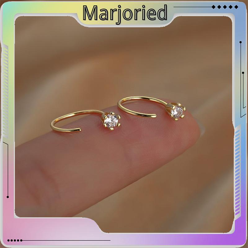 Anting Zirkon Temperamen Fashion Wanita Tidur Gratis Melepas Anting-Anting Trendi Yang Indah-MJD