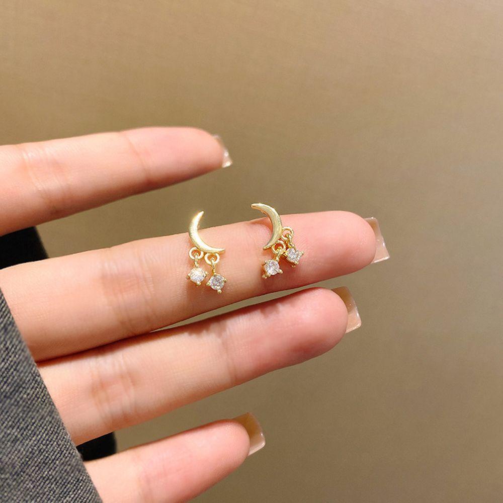 Needway Wanita Menjuntai Anting Trendi Eleagnt Temperamen Zirkon Kristal Drop Earrings