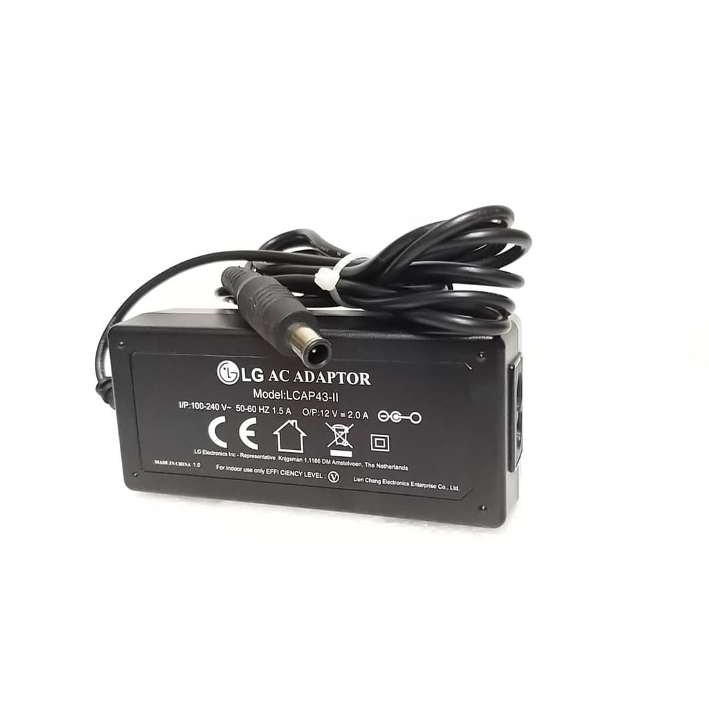 ADAPTOR MONITOR LG 12V 2A untuk TV dan Monitor LG Flatron 22MN42A W1943S E19