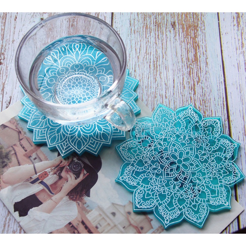 SIY  Diy Crystal Tea Tray Coaster Mold Mandala Epoxy Resin Mold Suitable for Home Decoration Table Wine Tray