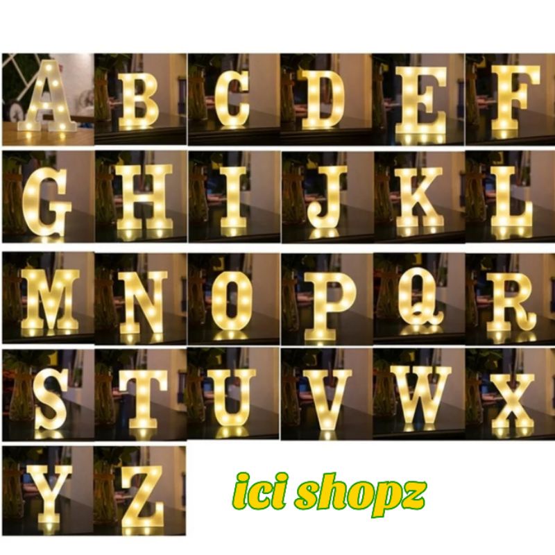 ( A Sampai Q) Lampu Led Huruf / Lampu Huruf / Lampu Hias