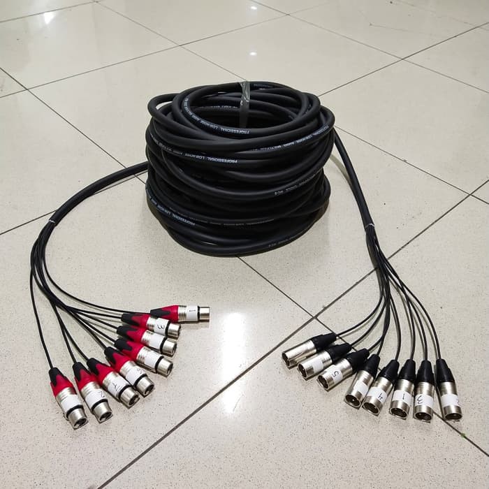 Snake Kabel isi 8 Komplit + Konektor Jack XLR Male-Female 8 Meter