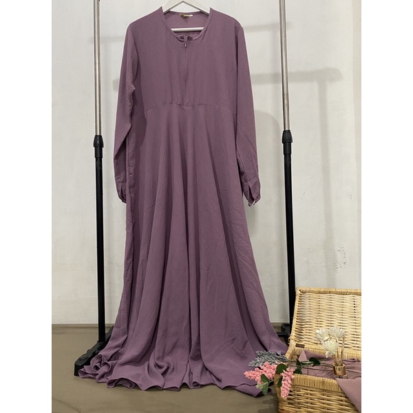 Dress gamis crinkle payung klok krinkle rayon airflow murah sale jumbo