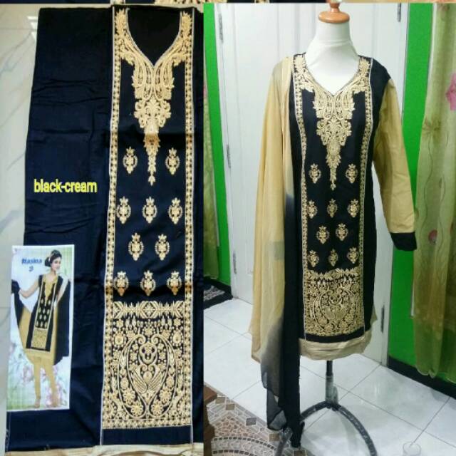 Baju india salwar kameez full bordir original