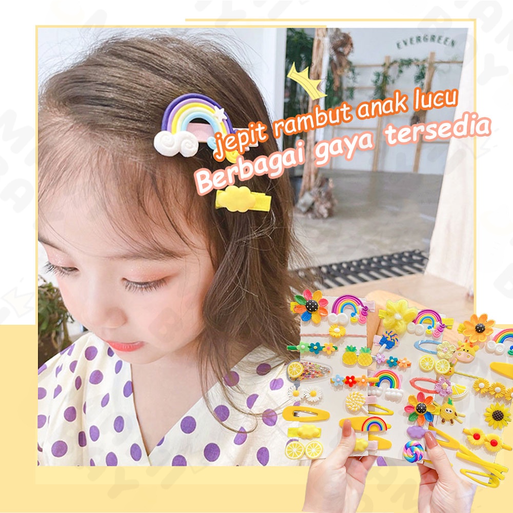 OKEYI Jepit rambut anak banyak warna 14pcs jepit rambut anak korea lucu