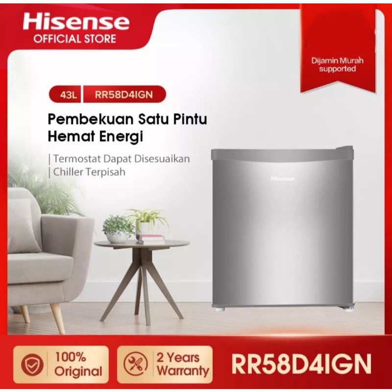 HISENSE Kulkas Mini Bar Refrigerator RR68N4IGN / Kulkas Portabel / Kulkas Mini