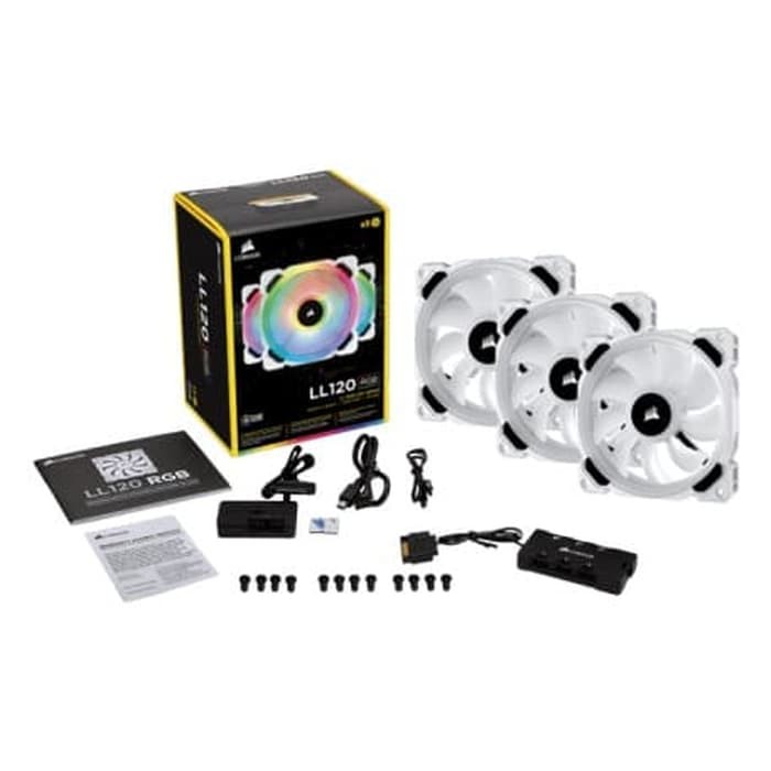 Corsair LL120 White RGB (Three Pack) - 12CM Fan / FAN 12CM