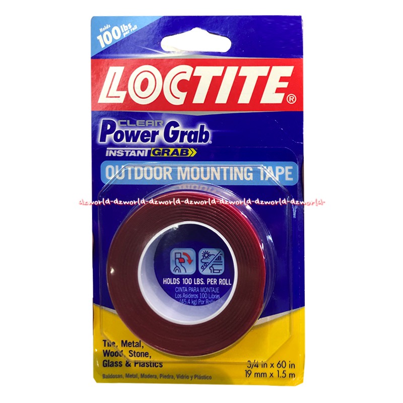 Loctite Clear Power Grab Instant Outdoor Mounting Tape Double Tape Double Tip Kuat Untuk Bahan Besi Ubin Kayu Batu Kaca Plastik Loktite Doubletape Isolasi Luar Ruangan Kuat