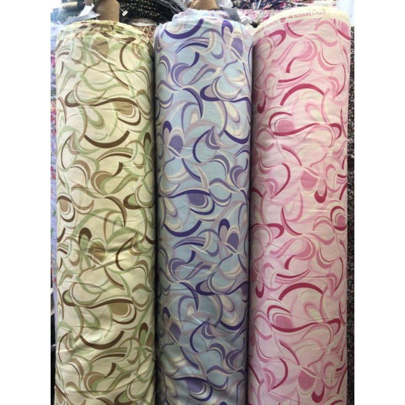 bahan kain katun jepang catoon catton japan desain motif garis abstrak