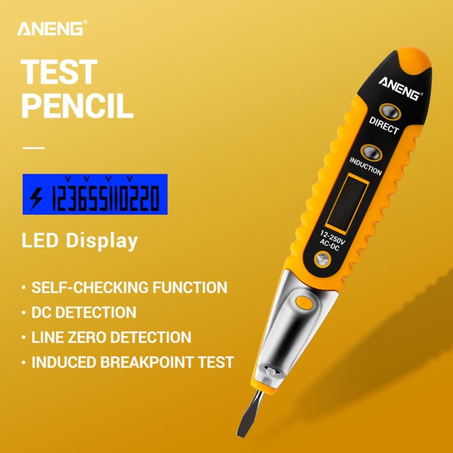 TESPEN DIGITAL AD DC PENCIL TESTER VOLTAGE DETECTOR AC DC 12-250V