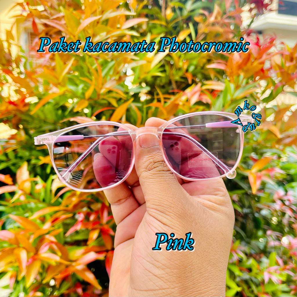 2 in 1 Kacamata Photocromic 2189 Blueray Anti Radiasi Vintage Wanita Pria Frame Optik Elastis New-4